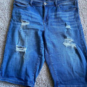 .N.C. International Concepts Women's Mid-Rise Denim Bermuda Shorts, Created for